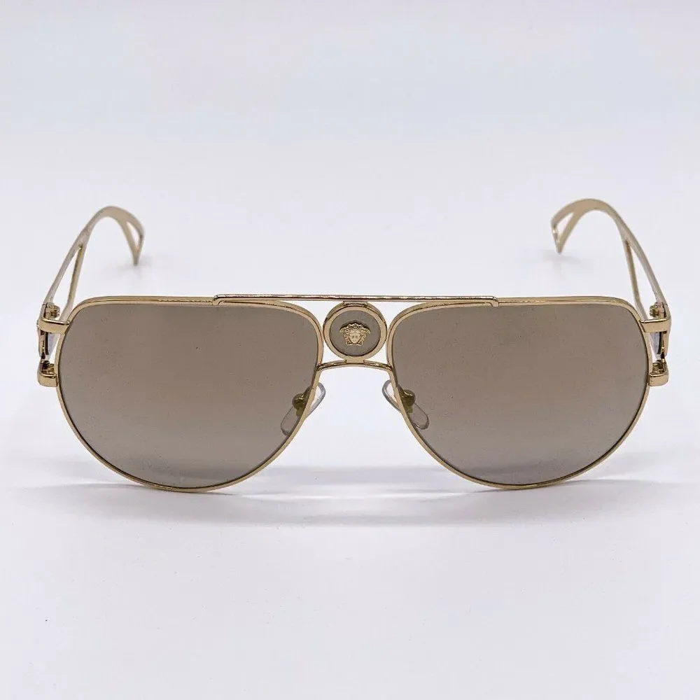 New Versace Gold Aviator Unisex Sunglasses
